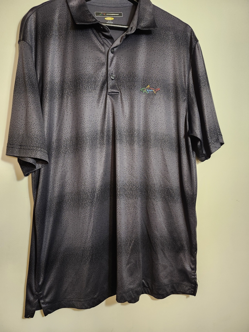 Greg Norman Collection Black Gradient Short-Sleeve Polo